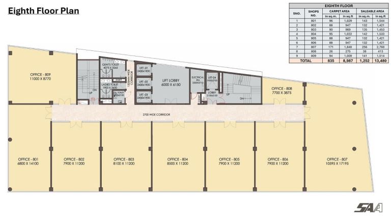 Unit Floor Plan of ARDIA NEO DOWNTOWN Lucknow